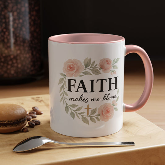 Faith Blossom Accent Coffee Mug (11, 15oz)