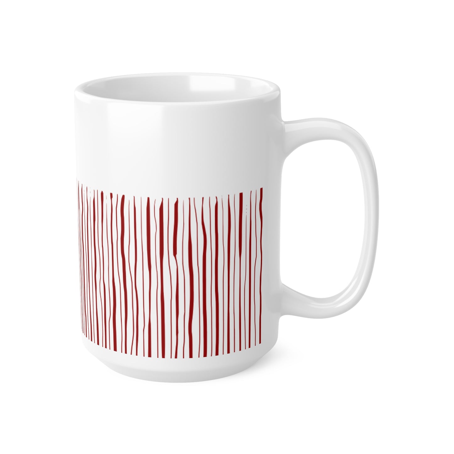 Red Stripped White Coffee Mug