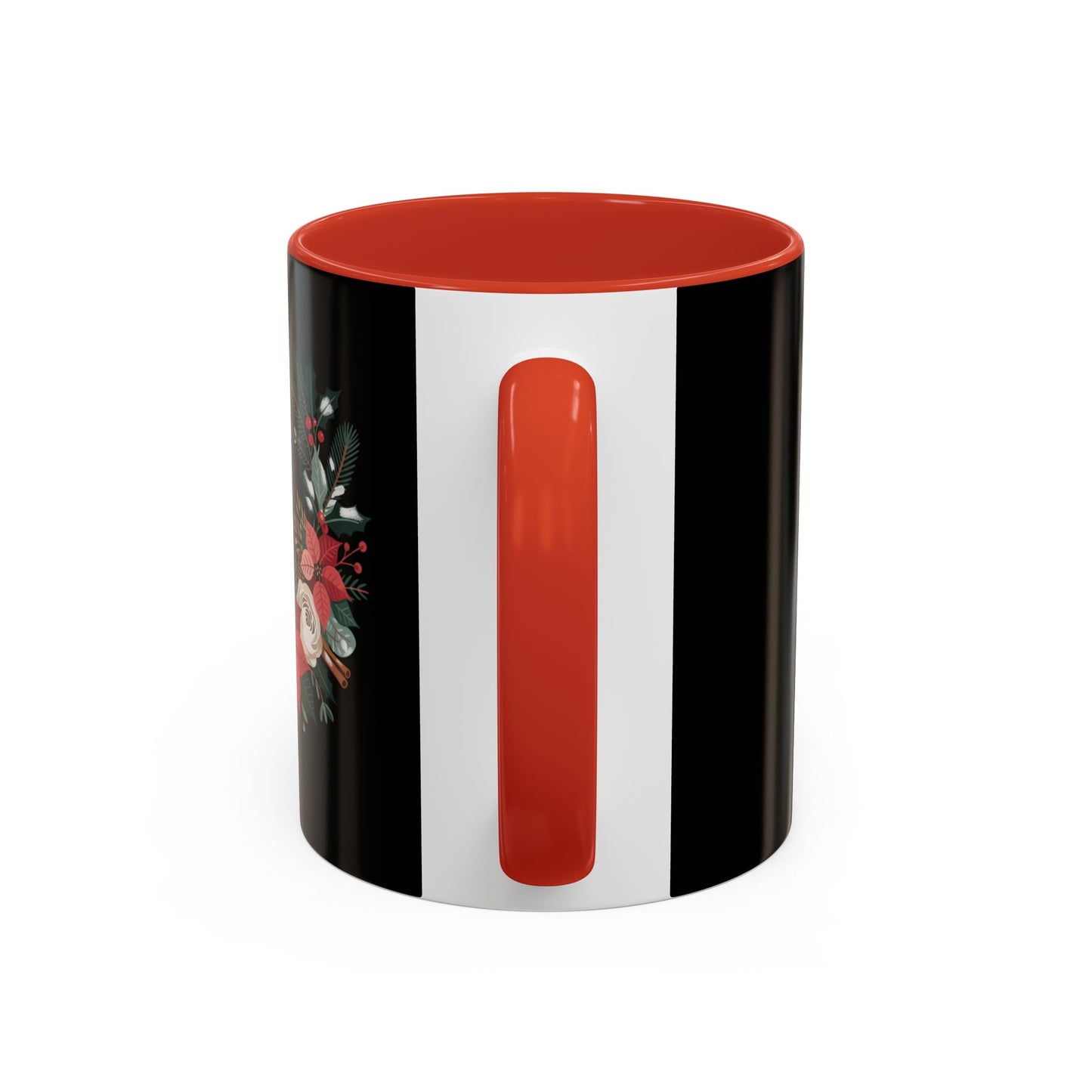 Christmas Floral Mug 11oz Black