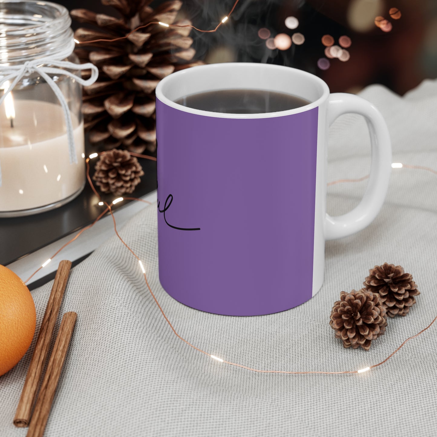 Joyful Ceramic Coffee Cups - 11oz & 15oz, Mug - Purple