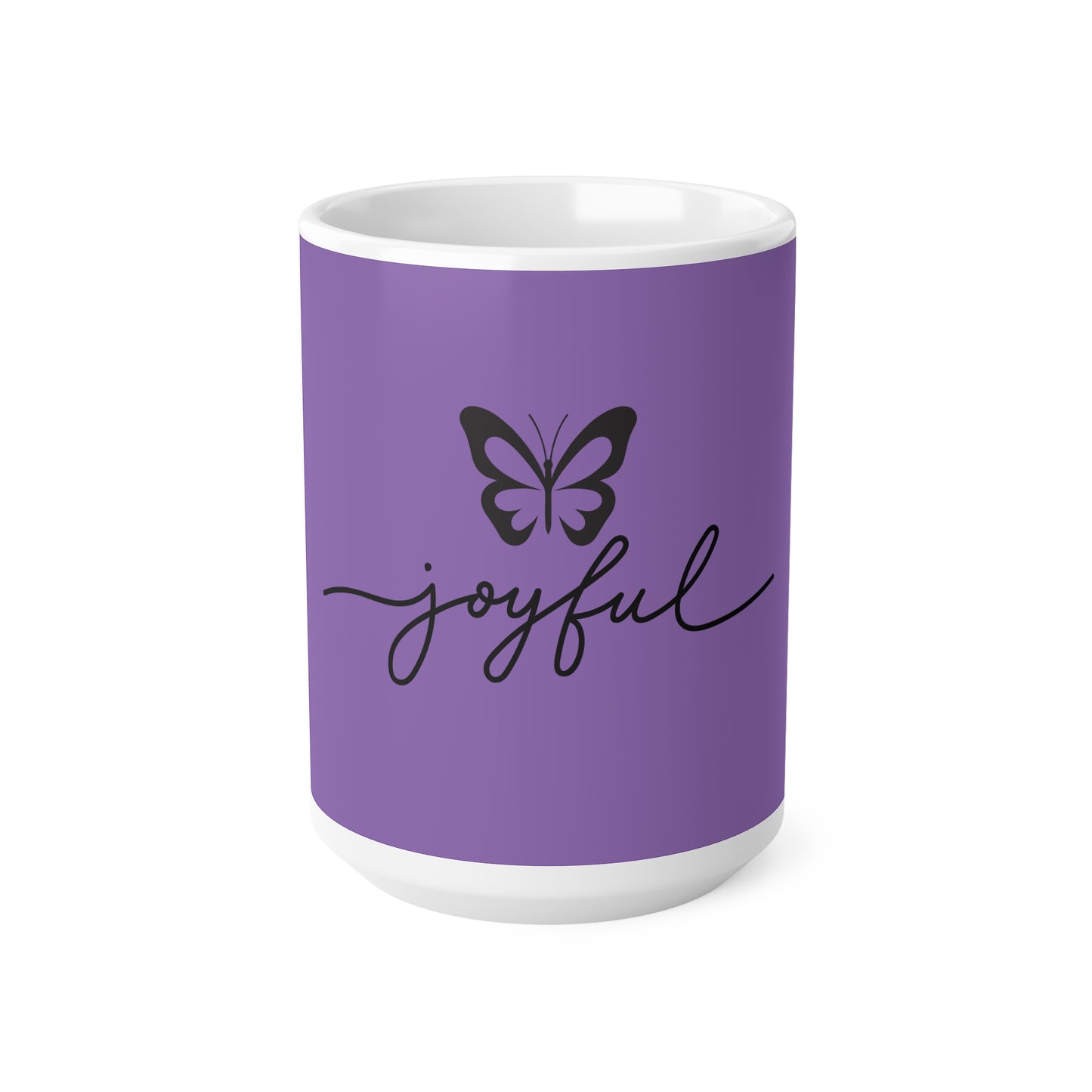 Joyful Ceramic Coffee Cups - 11oz & 15oz, Mug - Purple