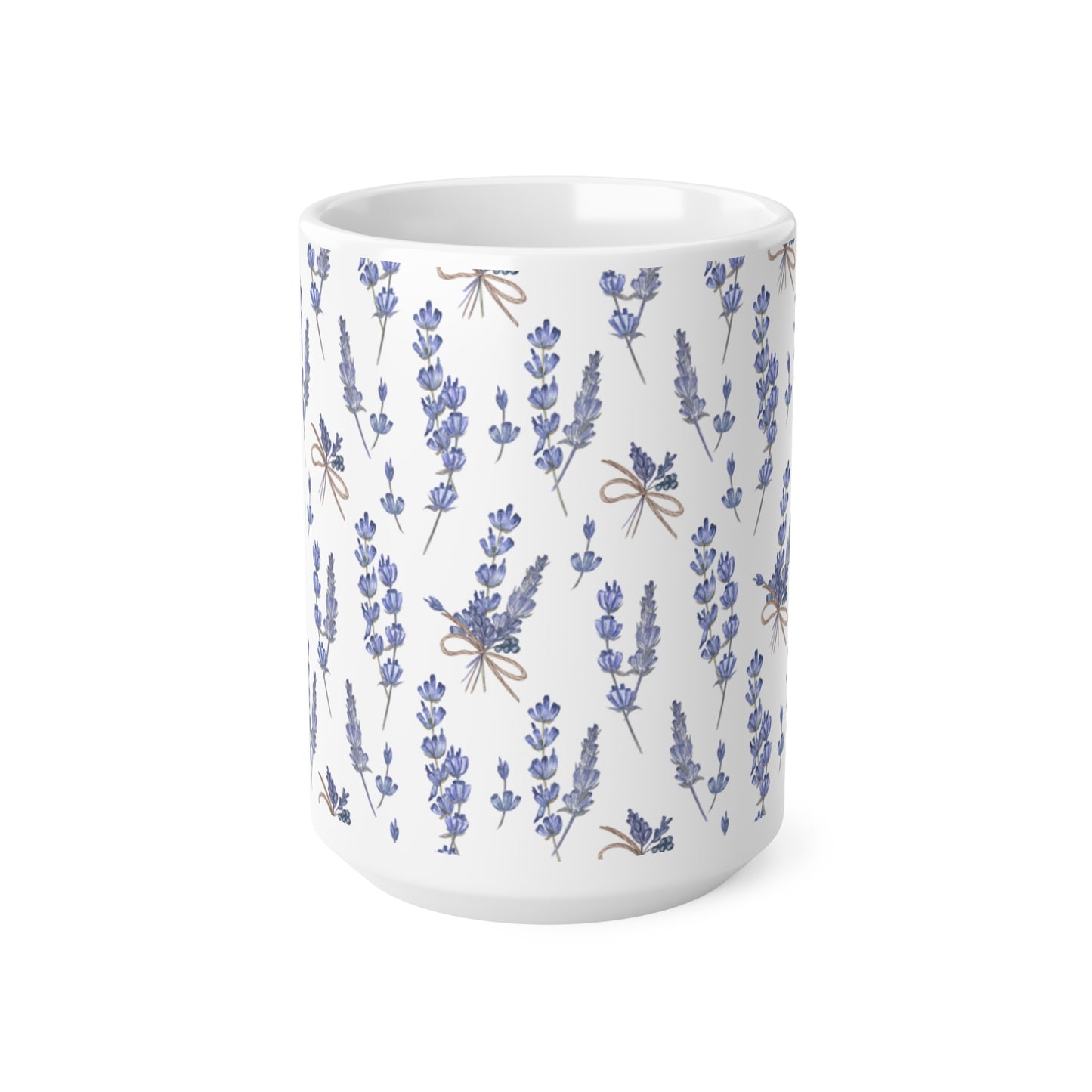 Lavender Flower Ceramic White Coffee Mug