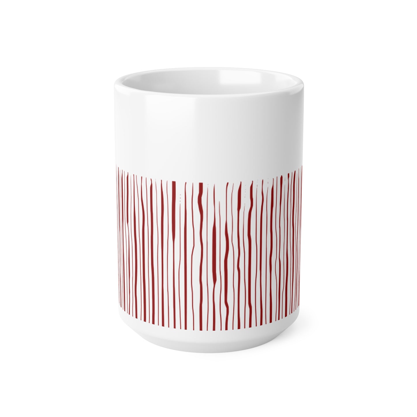 Red Stripped White Coffee Mug