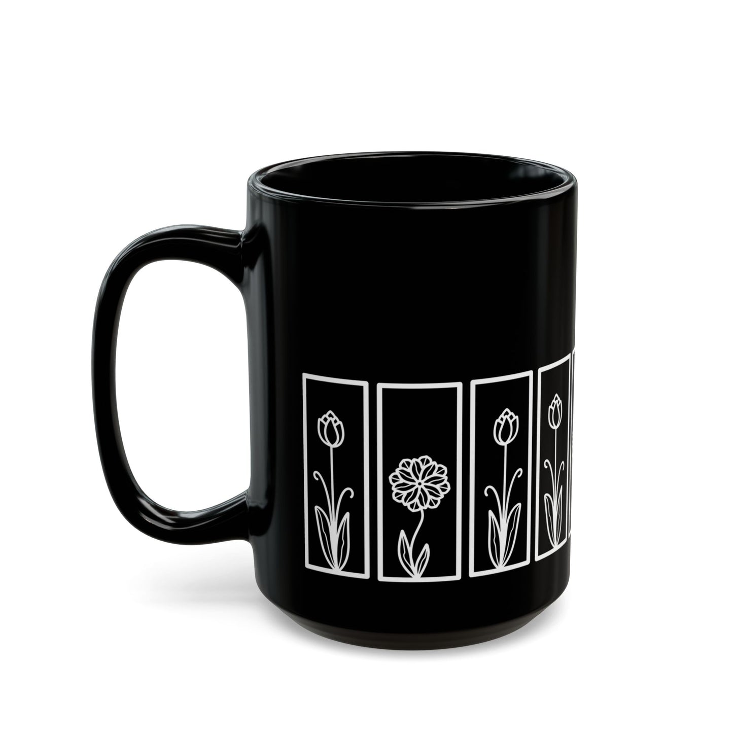 Tulip Botanical Floral Ceramic Black Coffee Mug