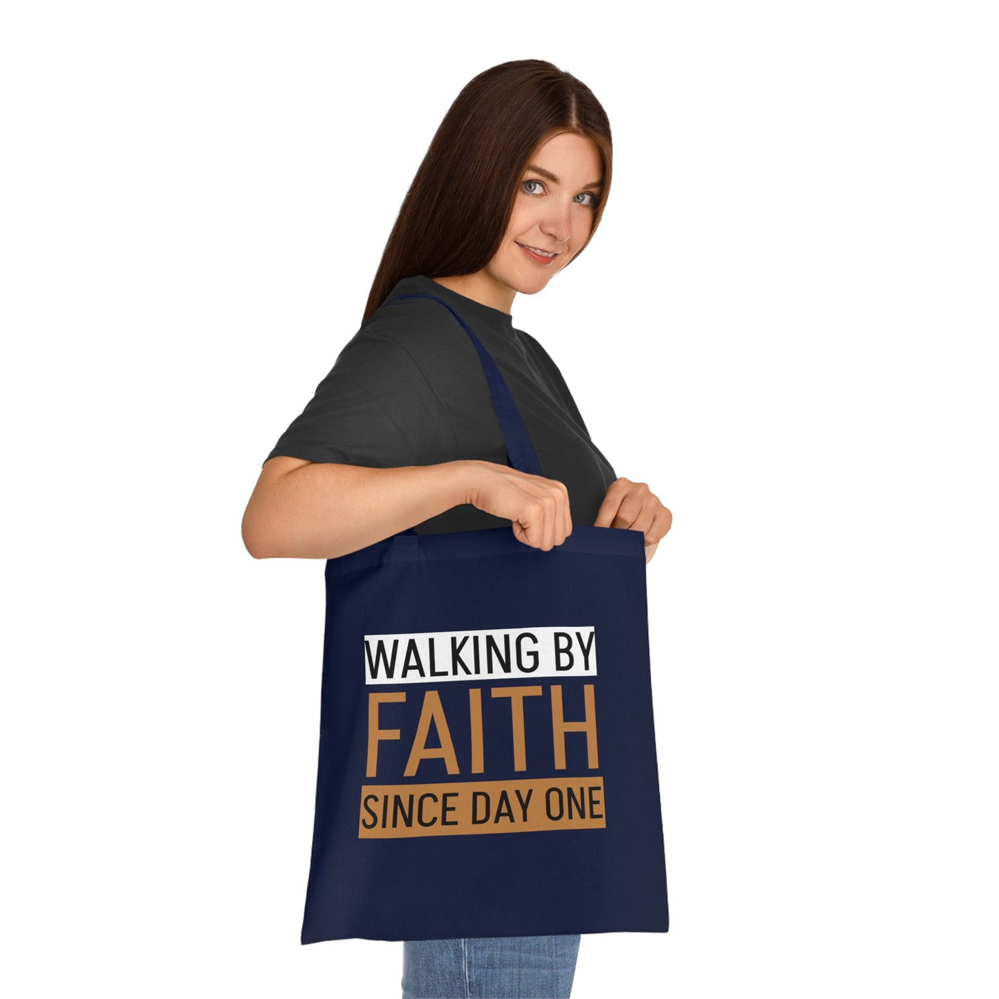 Faith Inspirational Cotton Tote Bag | Motivational Carryall, Everyday Use, Gift for Believers, Scripture Tote, Eco-Friendly Shopping Bag