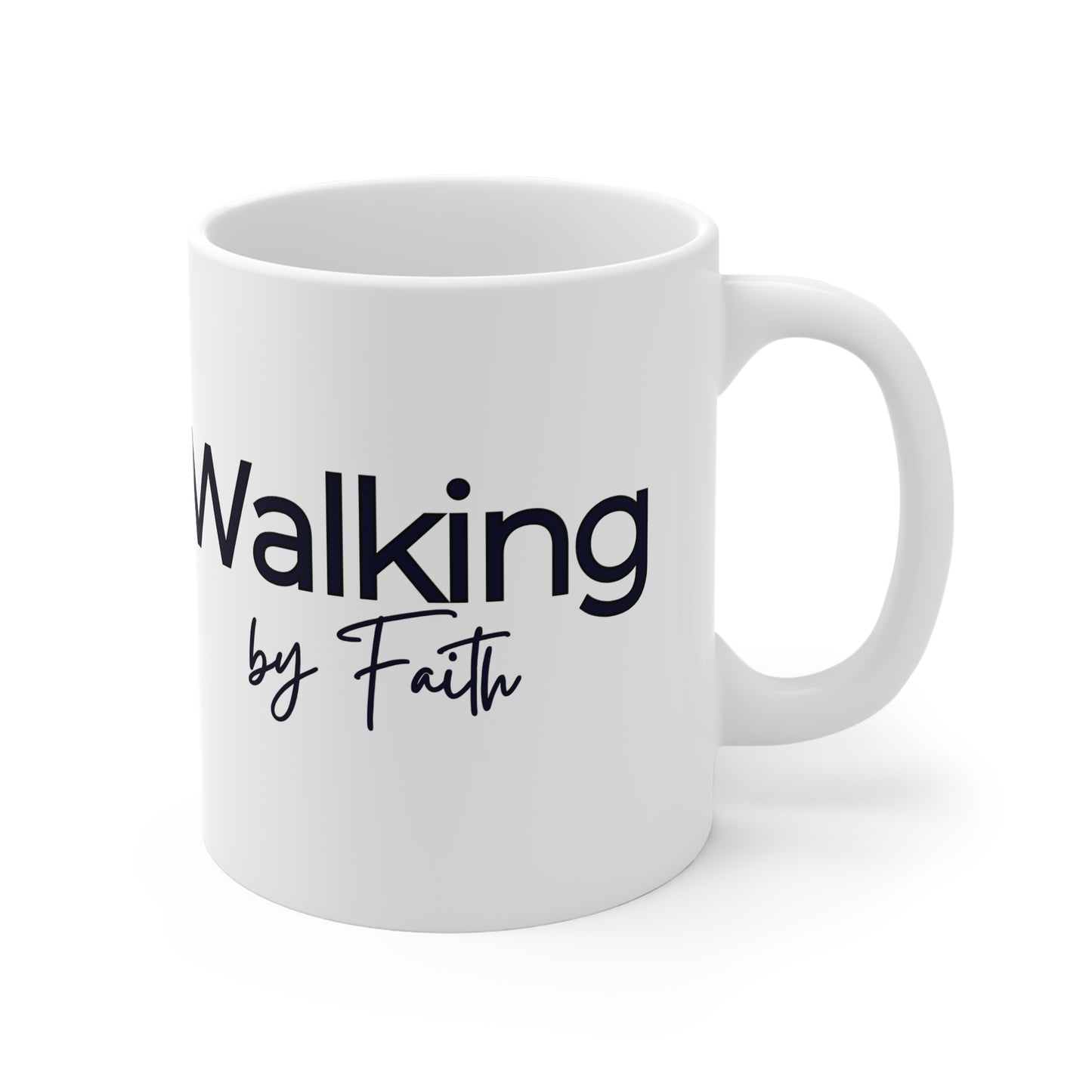 Walking by Faith Christian Coffee Mugs, White