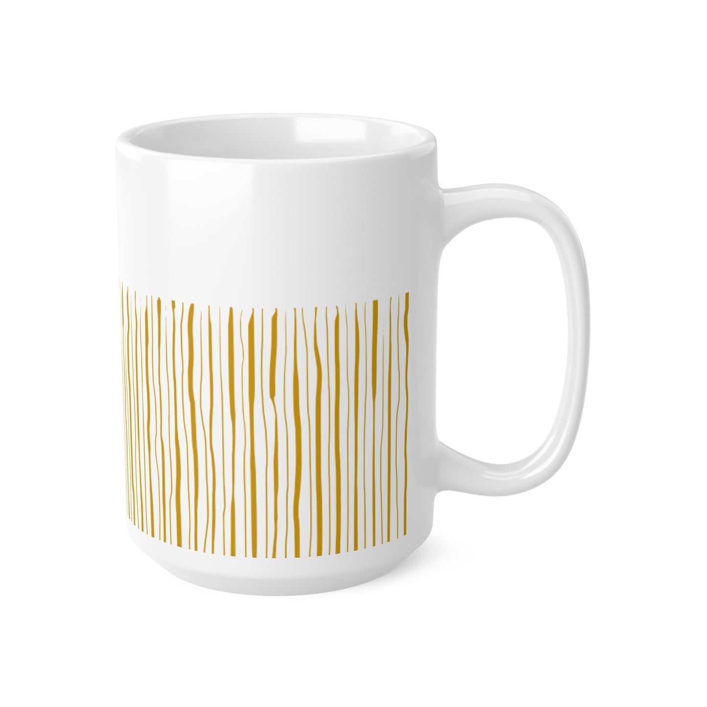 Orange Stripped White Coffee Mug