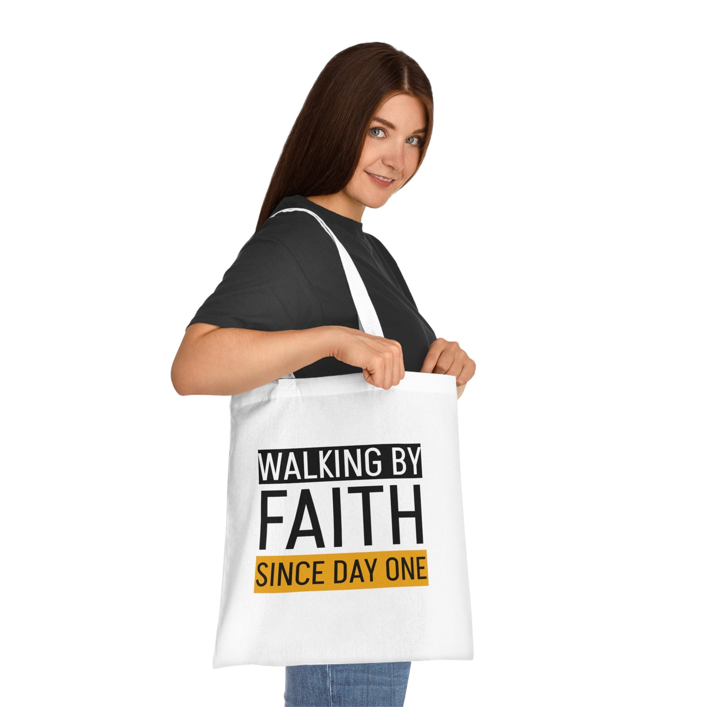 Faith Inspirational Cotton Tote Bag | Motivational Carryall, Everyday Use, Gift for Believers, Scripture Tote, Eco-Friendly Shopping Bag