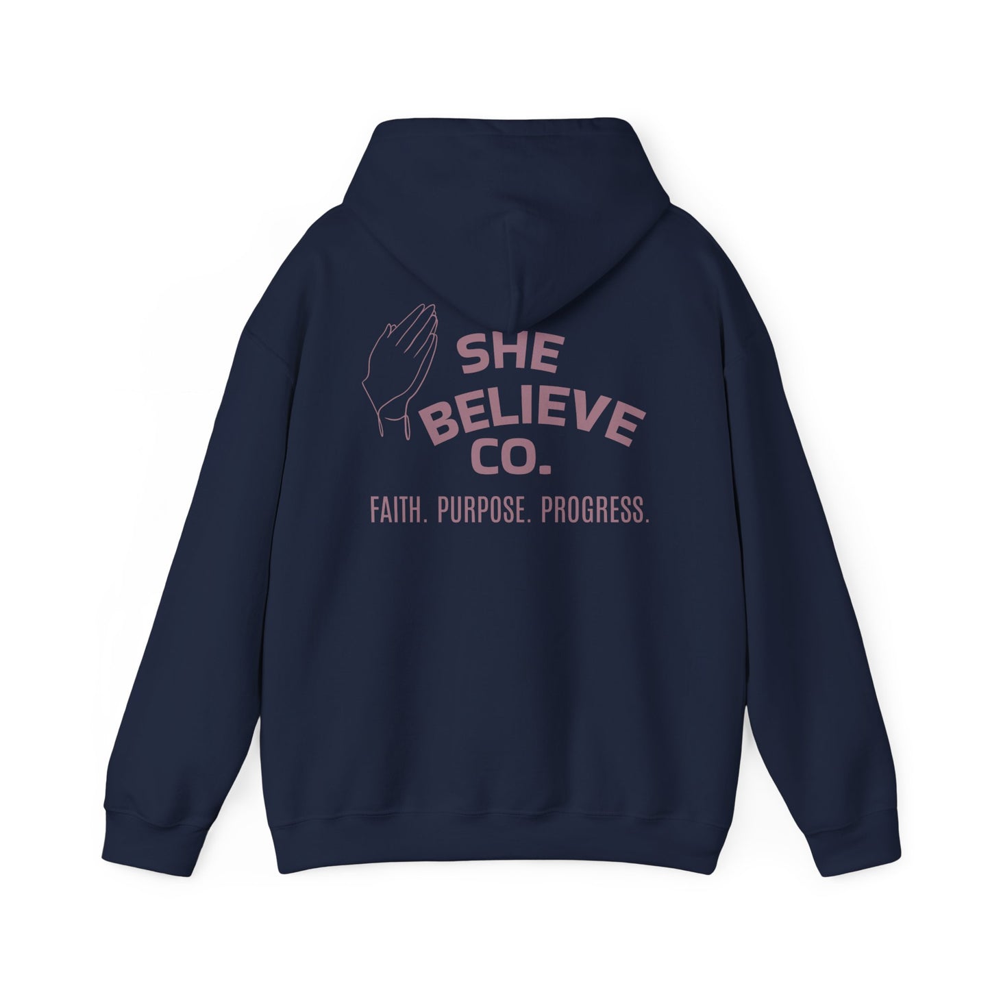 She Believe Co Hoodie — Inspirational Logo Pullover - Black