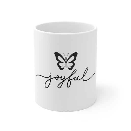 Joyful Ceramic Coffee Cups - 11oz & 15oz, Mug