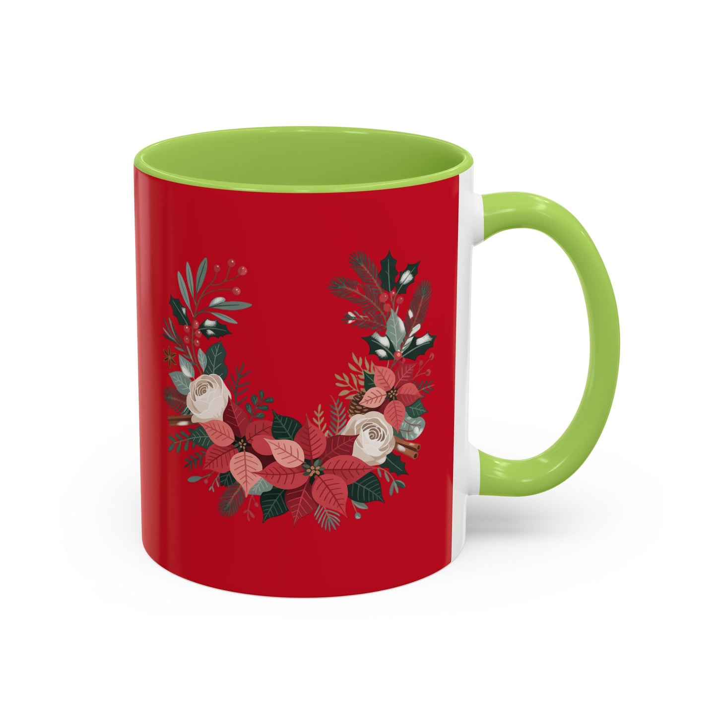Christmas Floral Mug 11oz Red