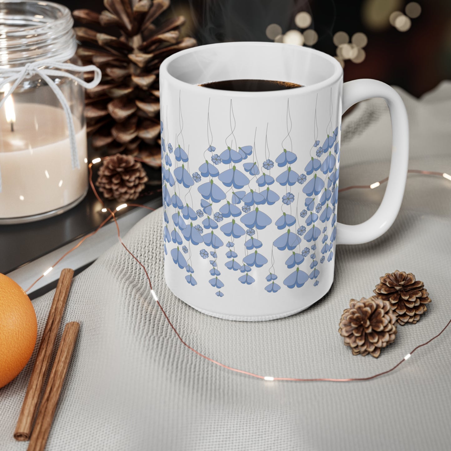 Blue Butterflies Coffee Cups - 11oz & 15oz, Mug