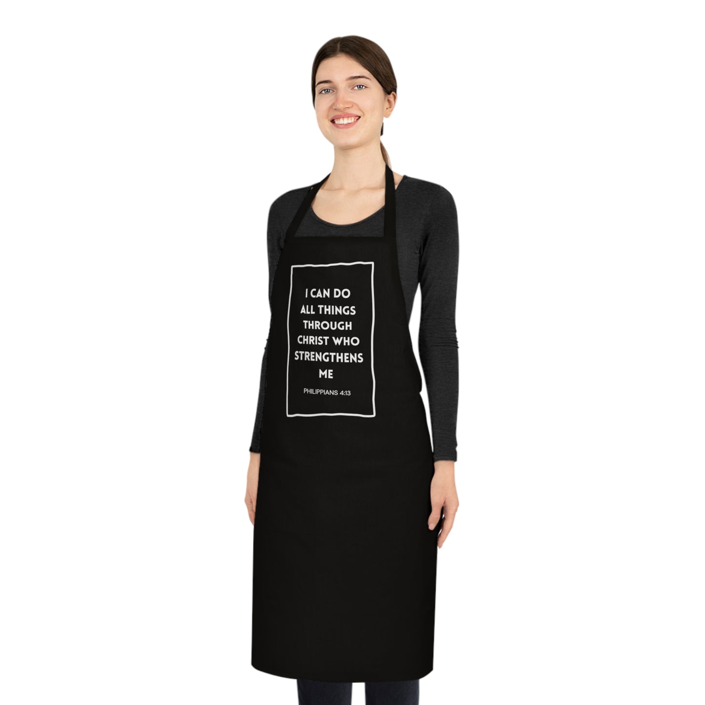 Inspirational Christian Cotton Apron – "I can do all things through Christ" Kitchen Apron