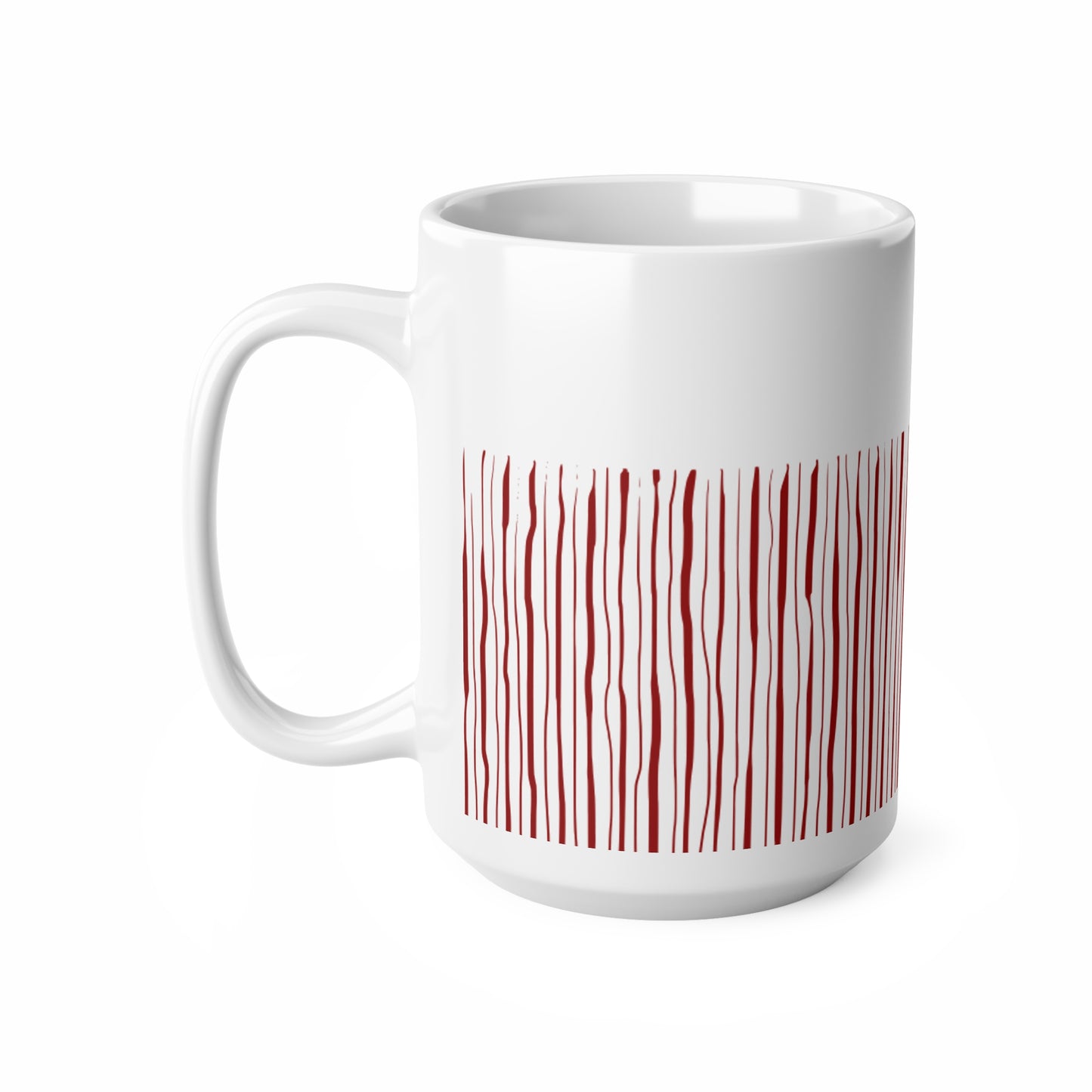 Red Stripped White Coffee Mug