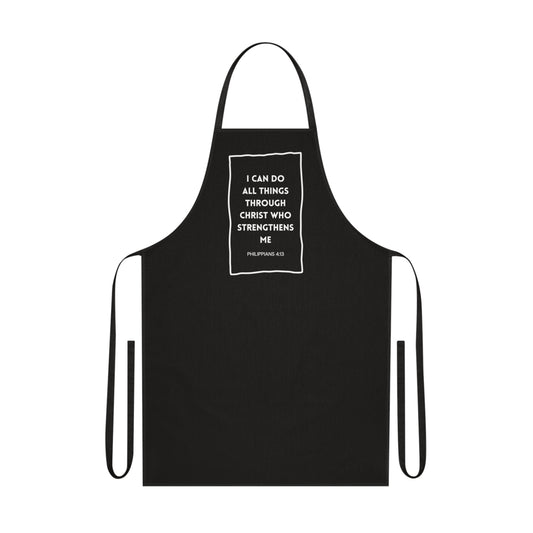 Inspirational Christian Cotton Apron – "I can do all things through Christ" Kitchen Apron