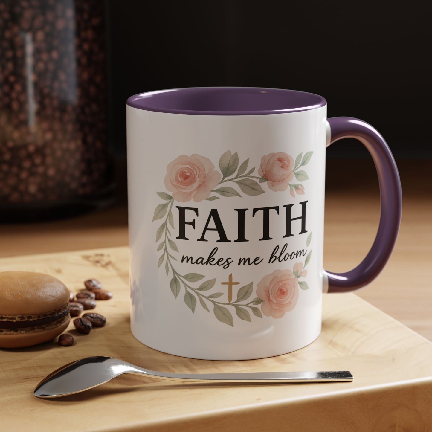 Faith Blossom Accent Coffee Mug (11, 15oz)