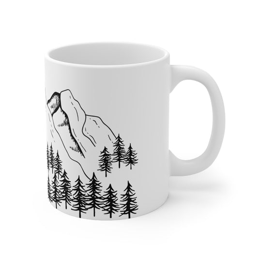 Trees and Mountains Christmas Mug  11oz 15oz