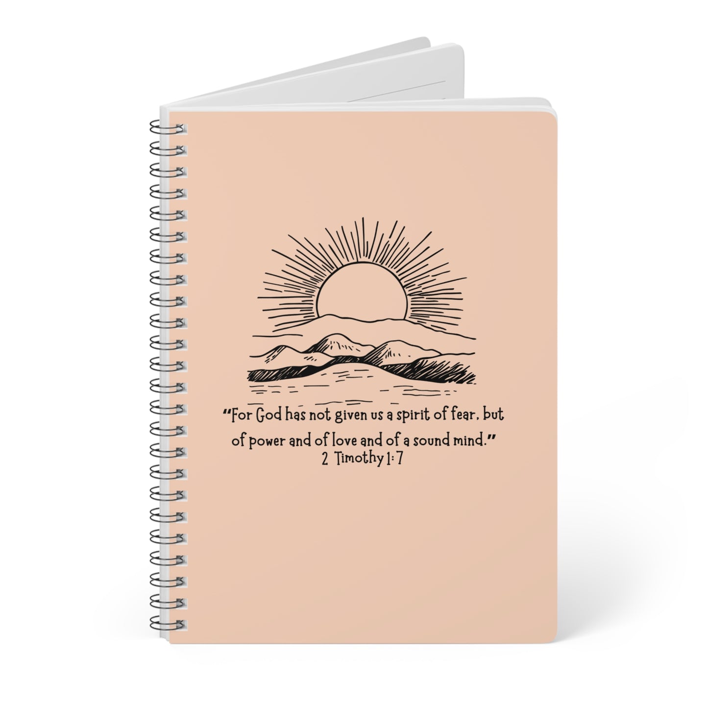Journal Notebook - 2 Timothy 1:7 Scripture Wirobound Softcover A5