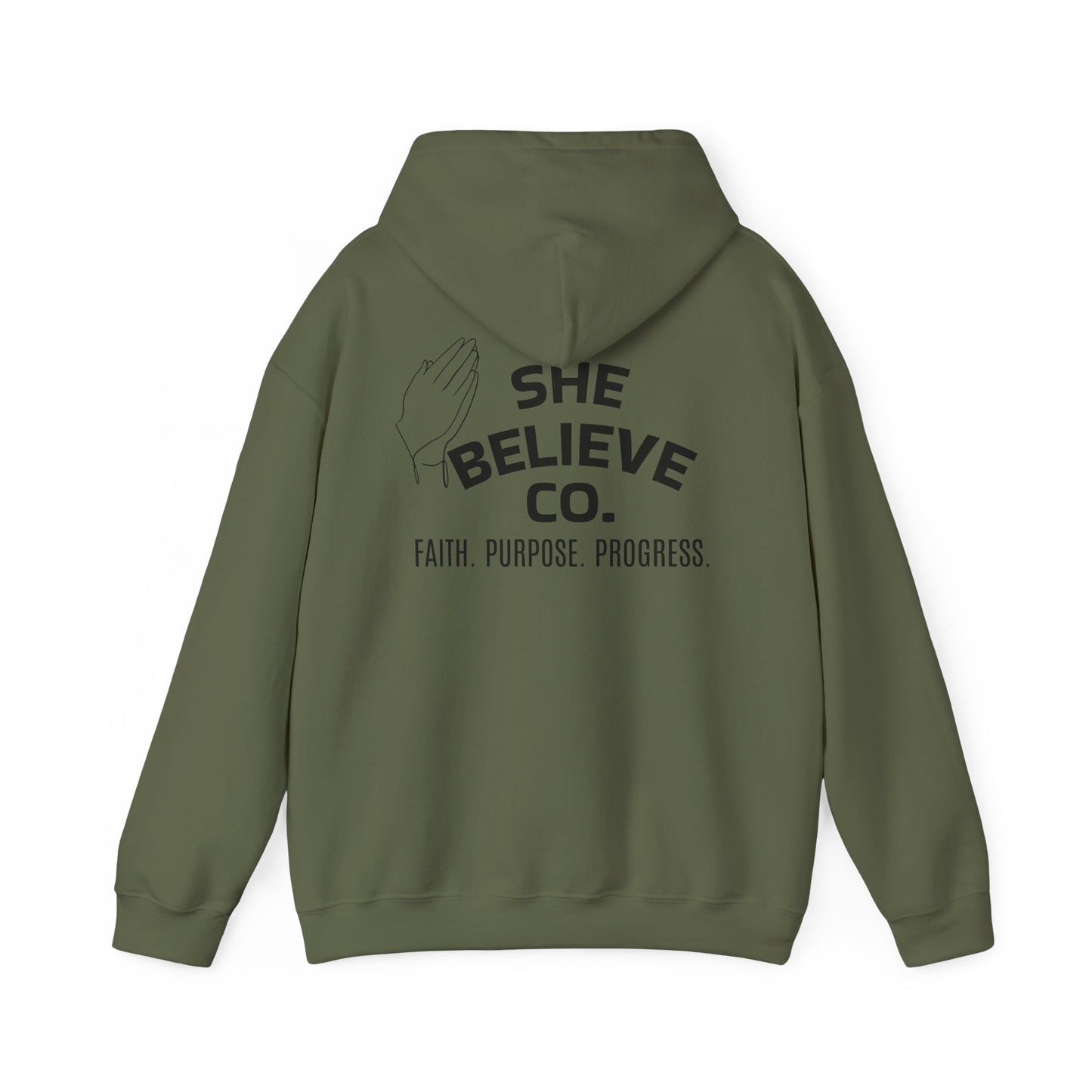 She Believe Co Hoodie — Inspirational Logo Pullover