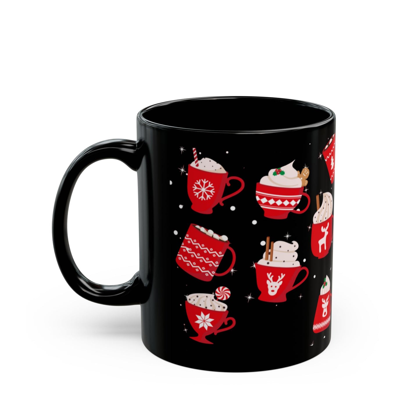 Christmas drink Black Coffee Mug