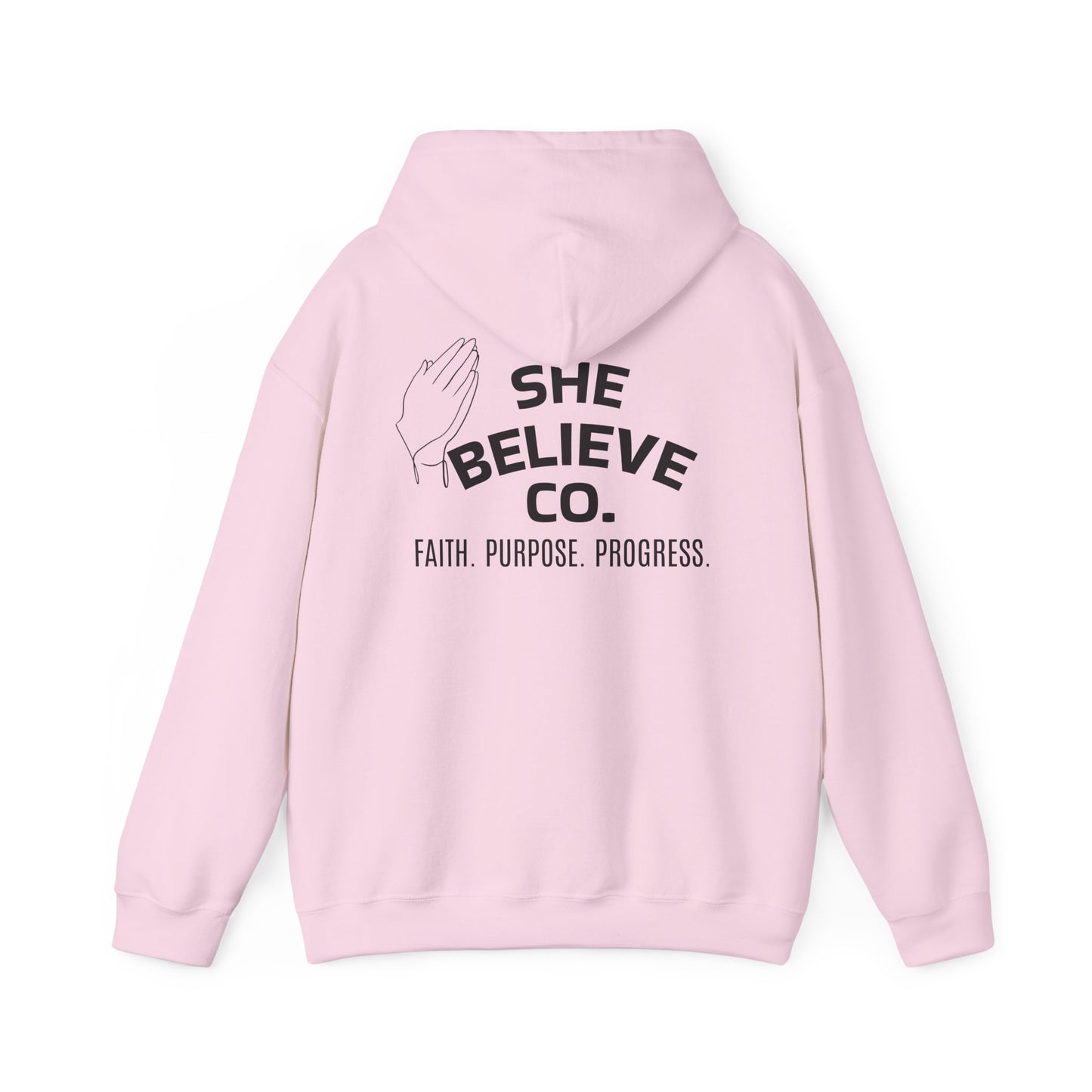 She Believe Co Hoodie — Inspirational Logo Pullover