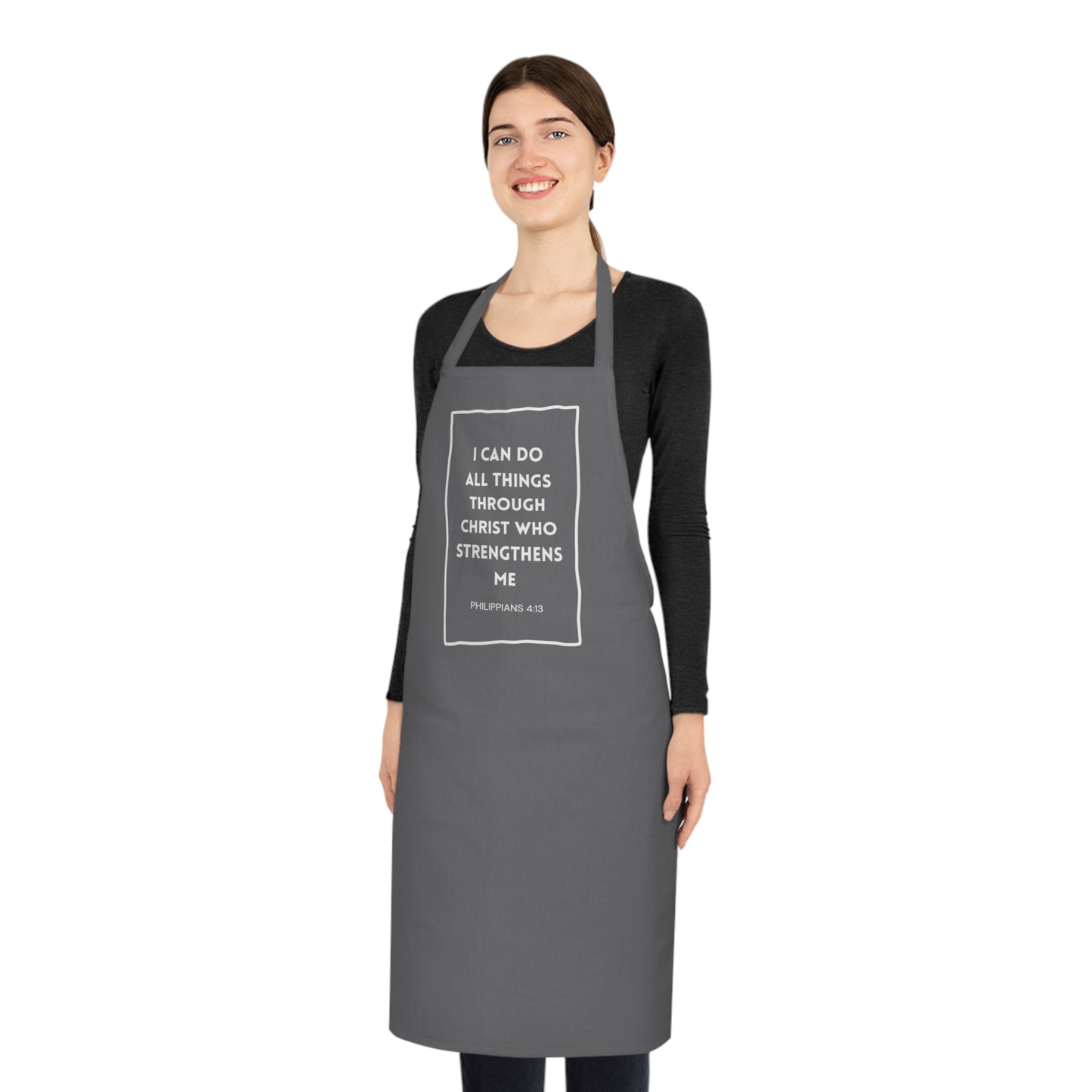 Inspirational Christian Cotton Apron – "I can do all things through Christ" Kitchen Apron