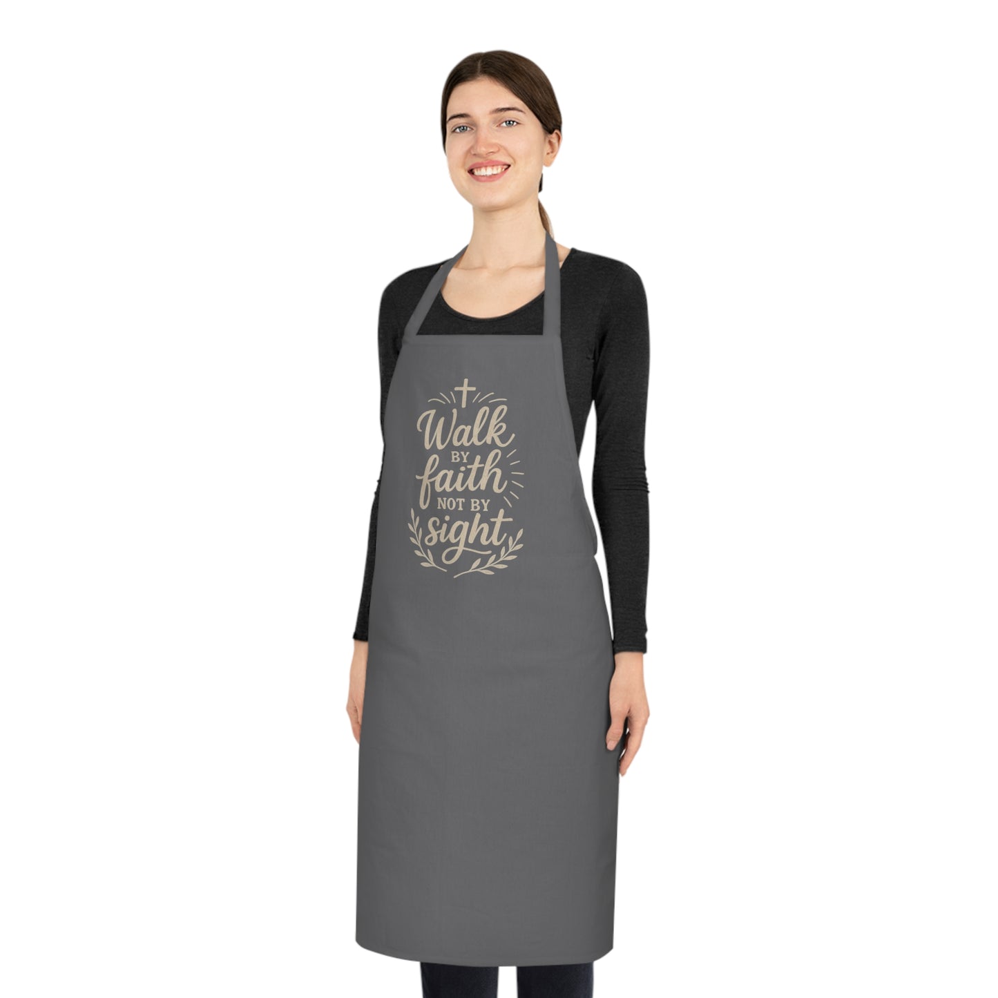 Spiritual and Inspirational  Cotton Apron – "Walk By Faith Not By Sight" Kitchen Apron