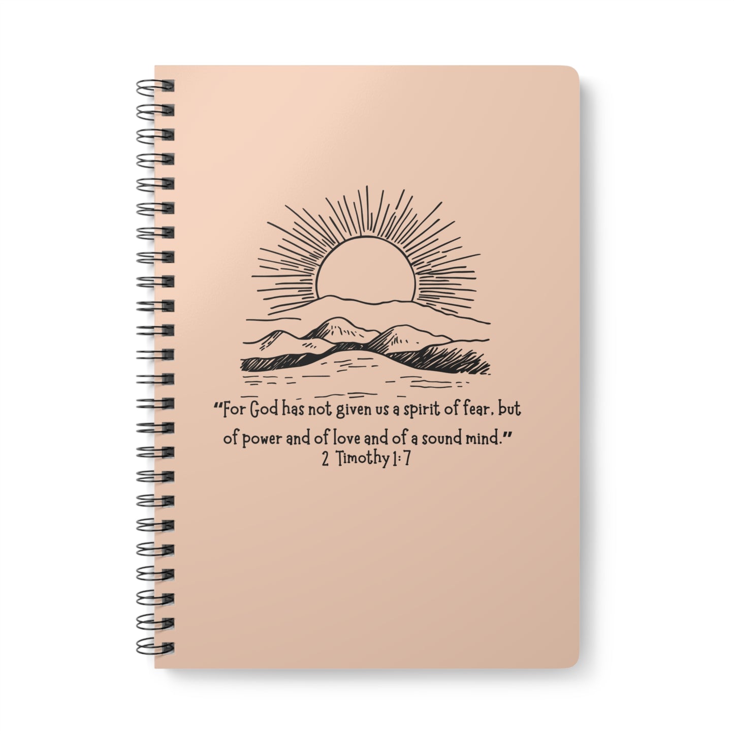 Journal Notebook - 2 Timothy 1:7 Scripture Wirobound Softcover A5