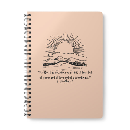 Journal Notebook - 2 Timothy 1:7 Scripture Wirobound Softcover A5