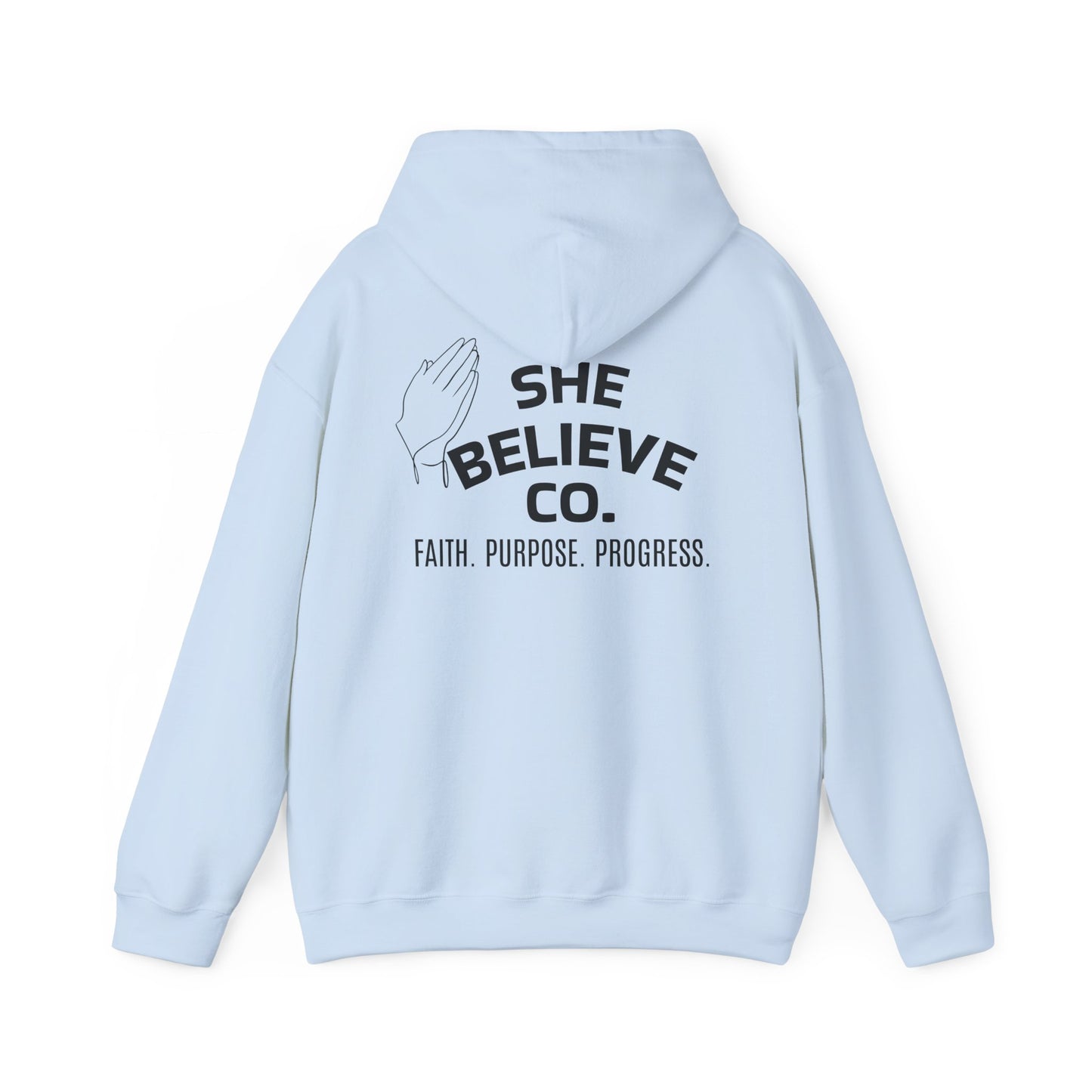 She Believe Co Hoodie — Inspirational Logo Pullover
