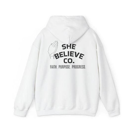 She Believe Co Hoodie — Inspirational Logo Pullover